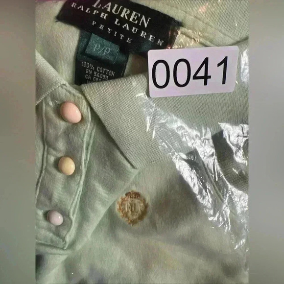 Lauren Ralph Lauren Top Womens PS Petite Small Mint Sleeveless RL Logo Embroider - Picture 7 of 7